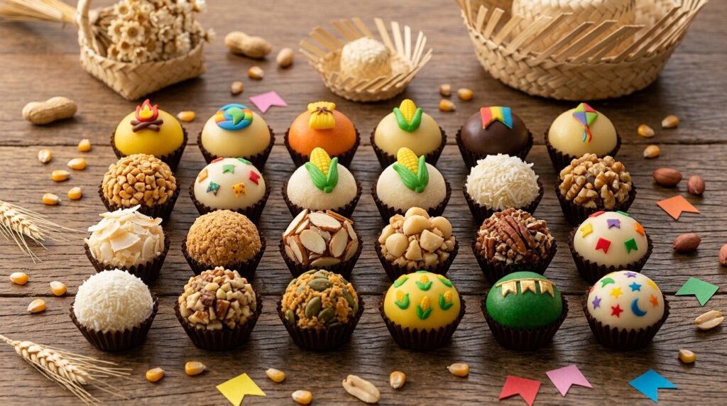 Festa junina com doces para festa junina para vender ao público