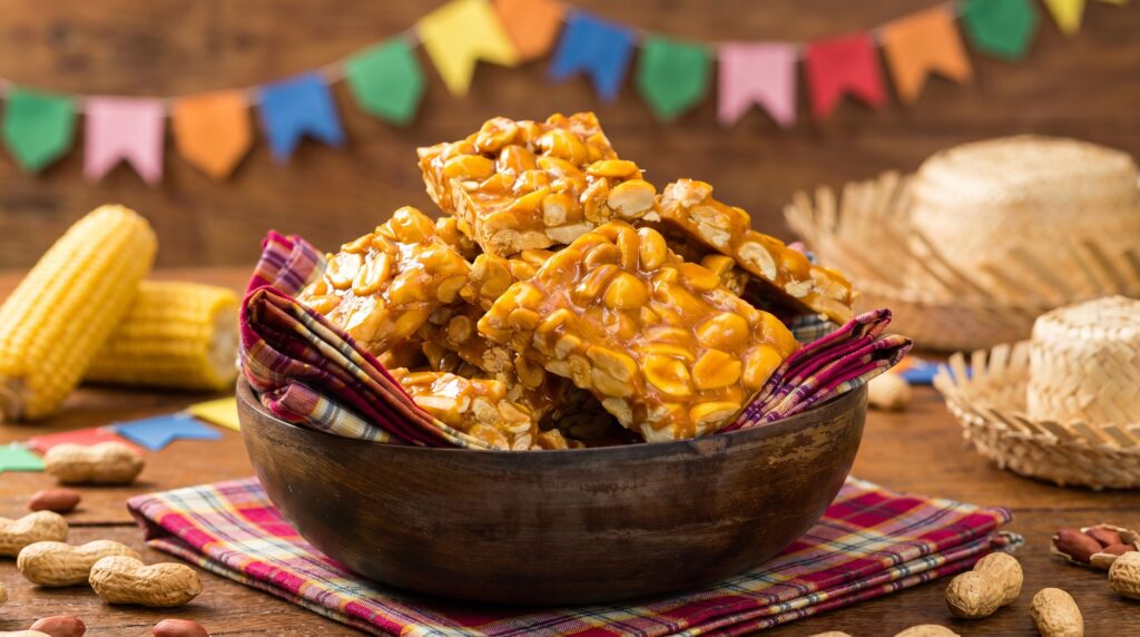 Pé de moleque tradicional para vender em festa junina