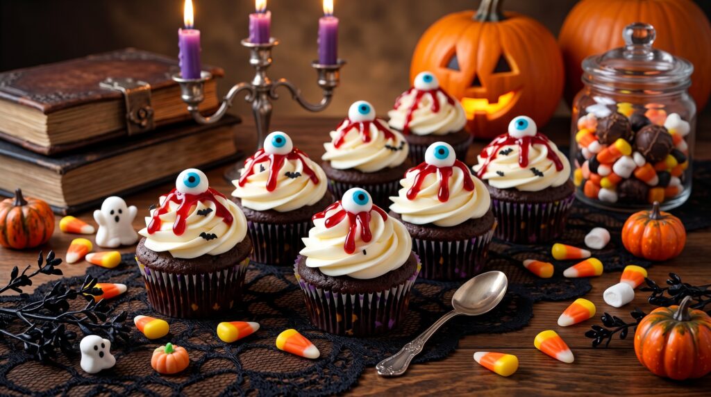 Cupcakes assustadores para o dia das bruxas