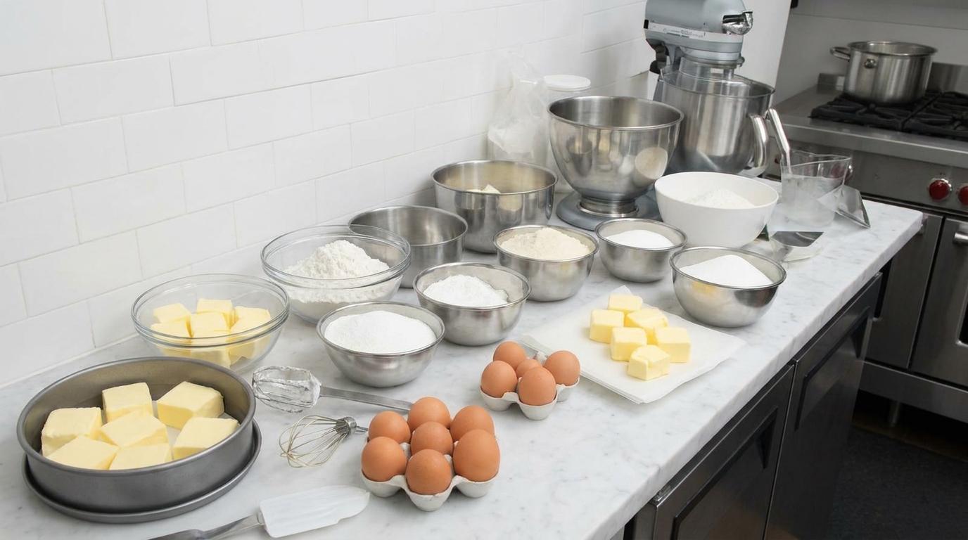 "Conjunto de utensílios essenciais para começar confeitaria em casa"