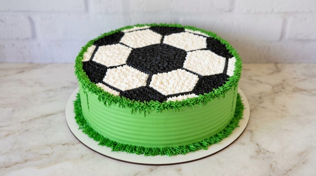 Bolo bola de futebol com bico estrela