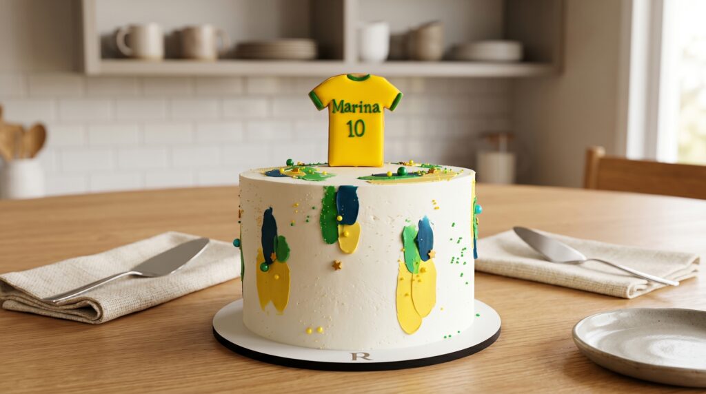 Bolo branco com efeito pincelada buttercream
