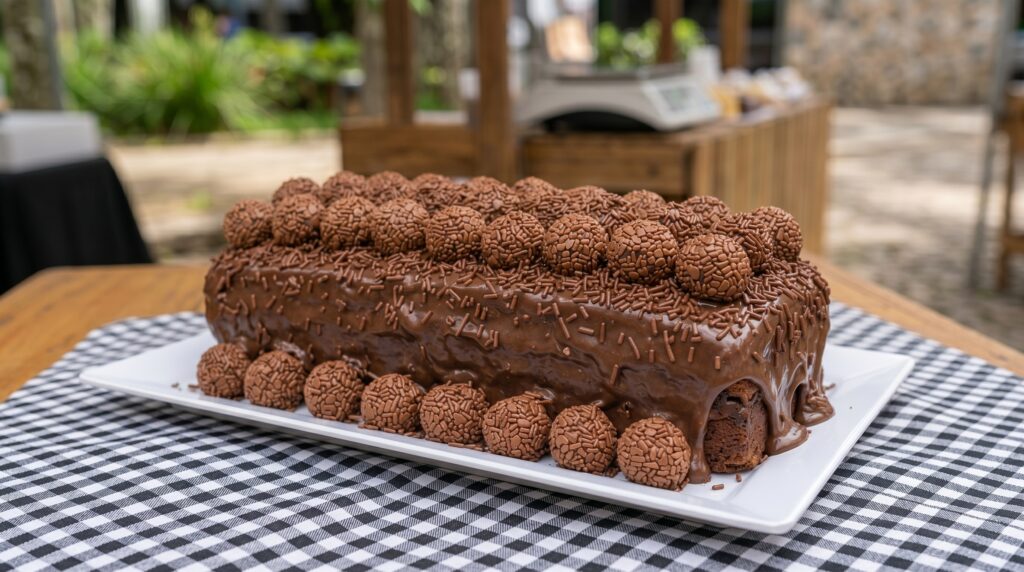 bolo de chocolate com brigadeiro festival de fatias